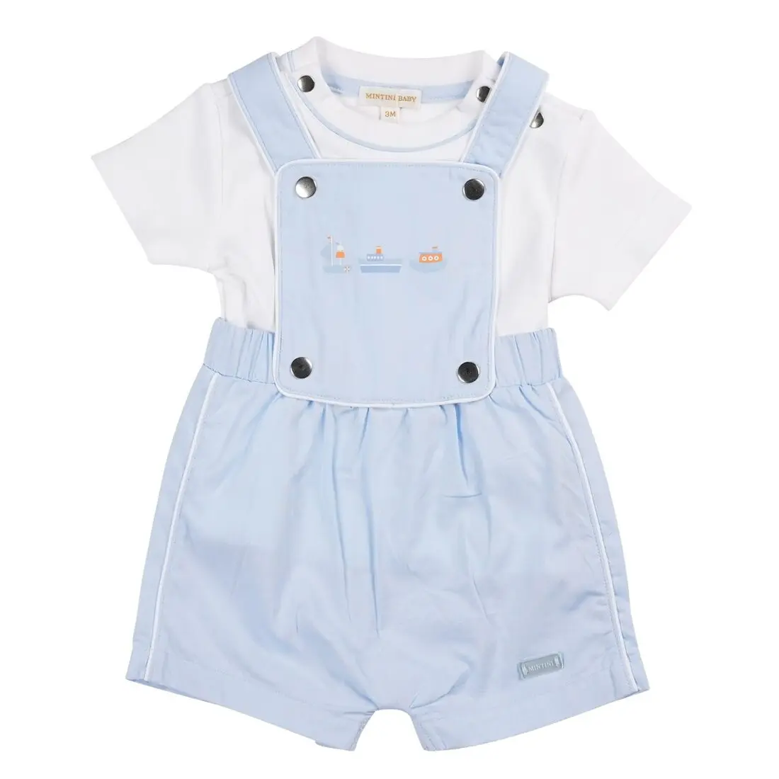 Mintini sky blue baby dungaree